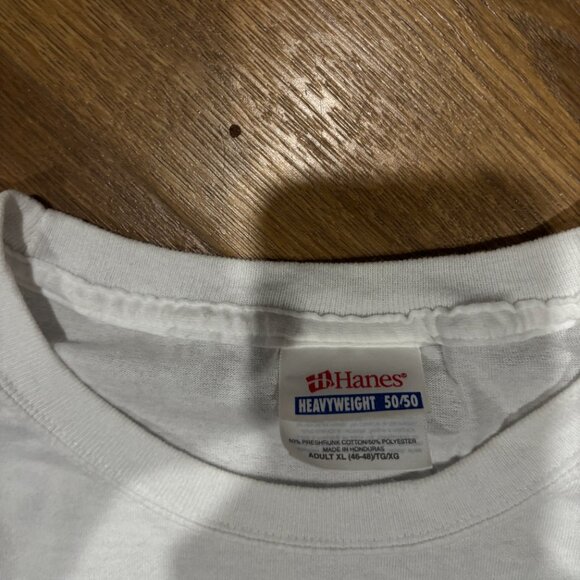 Vintage 90s Hanes 50/50 "Proud Descendant" Graphic Short Sleeve Tee Shirt - Picture 3 of 5